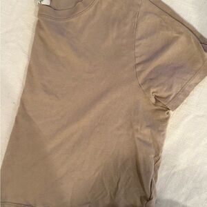 Madewell Cropped Short Sleeve Brown Tee